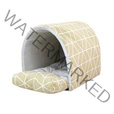 레드퍼피 반려동물 윌튼 동글이 쿠션하우스, 패턴베이지