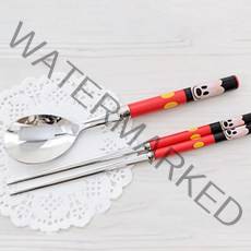 릴팡 미키 심플 수저세트, 레드, 1세트