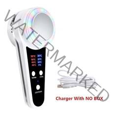 핫 콜드 해머 냉동 요법 난방 페이셜 스킨 리프팅 강화 안티 에이징 페이스 스파 수축 모공 마사지 블루 광자 스킨 케어, 블랙 충전기 NO 박스