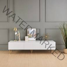 루나 템바보드 TV 화이트 수납장 거실장, 1500mm, 몸체형-화이트