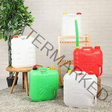 리빙패밀리 휴대용기름통 연료 휘발유 등유 다용도말통 캠핑, 가방형, 적색