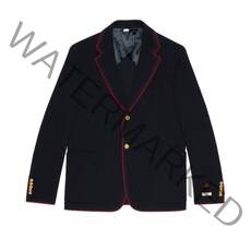 구찌 패치 울 코튼 저지 자켓 다크 블루 645195 ZAC3R 4440