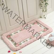 다사이즈 욕실 주방 카펫 전원 욕조 미끄럼 방지 매트 샤워실 화장실 카펫 마루 장식 매트, 45x75cm, 분홍색