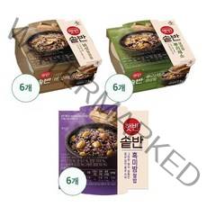 햇반솥반 뿌리채소영양밥X6개+버섯영양밥 X6개+흑미밤찰밥X6개, 없음