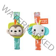 브라이트스타트 손목 자연 딸랑이 2종 세트, 블루