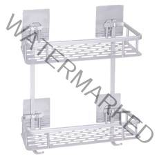 브리사 접착식 무타공 욕실선반, 2단 일자선반