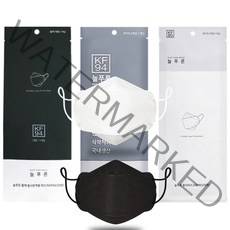 늘푸른 KF94 KF80 화이트 블랙 얼큰이 특대형 중형 소형 귀가편한 얇은 개별포장 50매 마스크, KF94중형
