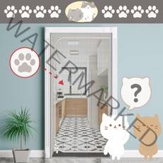 럭키줌마 고양이 방묘문 강아지펜스 펫도어 고양이울타리 강아지울타리 방충문, (고급형하이) 화이트