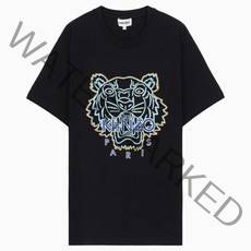 겐조 (당일) 22SS KENZO 타이거 블랙 반팔 티셔츠 FC55TS218CSI99