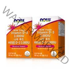 나우푸드 비타민 D-3 3000 IU, 9g, 2개
