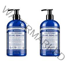 DrBronners 닥터브로너스 페퍼민트 펌프 Organic Sugar Soap 355mL 2개