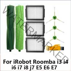 [로봇청소기] 로봇 진공 청소기 예비 부품 액세서리 메인 사이드 브러시 Hepa 필터 먼지 봉투 아이로봇 룸바 I3 I4 I6 I7 I8 J7 E5 E6 E7 용, [02] Set 3