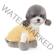 준성 후리스 안감 강아지 옷 패딩 조끼 애견 반려견 가을 겨울 아우터 점퍼 소형견 중형견 의류 실내복, 옐로우