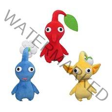 피크민 봉제인형 3종 세트 레드 파랑 노랑