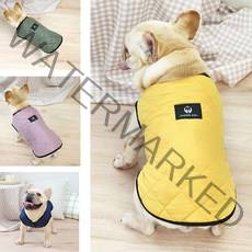 코코스튜디오 강아지옷 고양이 깔깔이 누빔 패딩 조끼, 코코 깔깔이 밍크털 패딩조끼/네이비