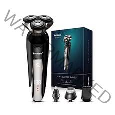 전기 면도기 남성용 KENSEN 4 in1 무선 방수 수염 코 콧수염 구레나룻 트리머 충전식 습식/건식 면도기(페이셜 브러시 헤드 포함)…