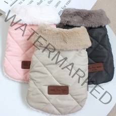 코코스튜디오 예쁜 강아지옷 고양이 패딩 기모 조끼, 코코 밍크털 패딩조끼/핑크