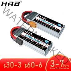 드론 부품 rc 2pcs hrb 2s 3s 4s 5s 6s lipo 배터리 7.4v 11.1v 14.8v 22.2v 2000mah 5000mah 6000mah 비행기 263, 협력사, 4s 6000mah 50c xt60