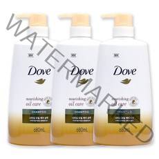 메리박스 헤어케어세트 도브 너리싱 오일케어 샴푸3개, 680ml, 1세트