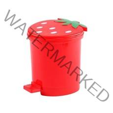 음식물쓰레기통 사랑스러운 딸기 쓰레기통 미니 홈 데스크탑 쓰레기 보관통 쓰레기통, 빨간색, 10.5x9x9cm