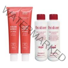 아모스 염색약 잇츠글로우 산화제+염색빗 80ml x2개, 8NB 자연스러운 밝은 갈색 (+산화제)