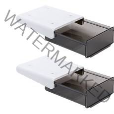 온기 부착식 책상 수납 박스 블랙, 2개