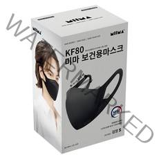 미마마스크 보건용 마스크 소형 KF80, 30개입, 1개, 검정