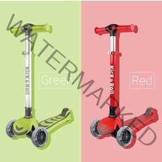 LED 듀얼휠 장착 폴딩 어린이 스쿠터 유아킥보드 씽씽이 레드 68B958, 8세이상