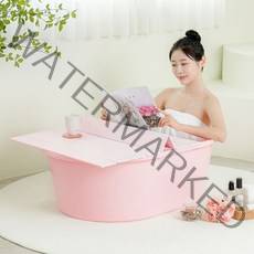 그린센스 이동식 마카롱 반신욕조 풀세트 중형, 러블리 핑크, 1세트