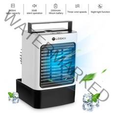 휴대용 에어컨 팬 3 속도 미니 음이온 공기 쿨러 청정기 가습기 데스크탑 미국 b 충전식 냉각 팬 라이트 포함