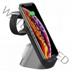 최신 유행하는 15W 고속 3in1 무선 충전기 스마트 수직형, 검은색