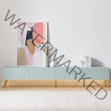 비에스디자인 팔레트 LED 낮은 TV장 템바보드 거실장 서랍장 2100, 화이트