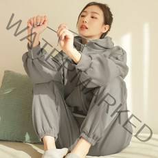 파란 여성용 원마일 크롭 후드집업 상하의 세트