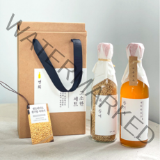 연희방앗간 참기름 볶음참깨 선물세트(350ml 1병 160g 1병) 명절선물 답례품