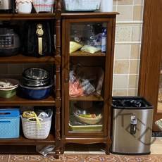 팬트리장 그릇장 주방키큰장 부엌장 빈티지 장식장, 밤나무 싱글 도어