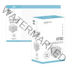 센스케어 입체 황사 마스크 대형 화이트 개별포장 KF80, 1개, 50개입