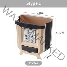 음식물 쓰레기통 주방 접이식 휴대용 자동차 욕실 주방 캐비닛 도어 벽걸이 형 1세트, 1, 협력사