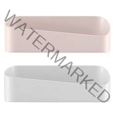 모던 흡착식 라운딩 욕실선반, 화이트, 아이보리, 2개