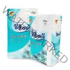 잘풀리는집 순수 3겹 30롤 화장지 더도톰 무형광 휴지, 1개