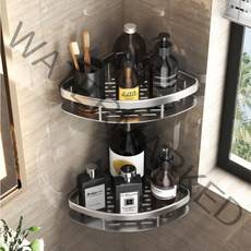 무타공마켓 모던 무타공 욕실선반 접착식, 실버 코너선반