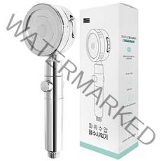 듀오솔루션 3단계 자유회전 파워수압 샤워기헤드, 1개