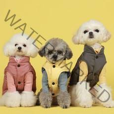 강아지 겨울옷 단추 패딩조끼 신상품 애견 방한 겨울조끼 베스트 반려동물옷 댕댕이 강아지패딩 아우터, CP-48-단추패딩조끼-옐로우