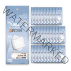 크리넥스 3단 에어 마스크 소형 KF80, 30개, 1개입