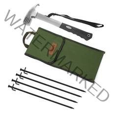 노마드 스트롱 해머 + 고강도 단조팩 30cm 4p + 팩해머 케이스 세트, 혼합색상, 1세트