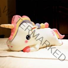 유니콘인형 모찌 몰랑이 쿠션 대형 애착 인형 어린이 선물, 화이트, 40cmcm