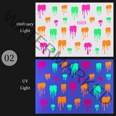 수전사필름 시트 네일 워터 데칼 형광성 뱀, 02