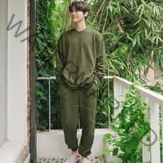 파란 남성용 르메드 포켓 조거 맨투맨 세트