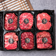 최고급 미국산 명품 수입 소고기 선물세트 구이용 냉장 1kg 2kg 3kg 1++ 설 추석 명절 선물용 모듬 포장 셋트, 2. [블랙앵거스] 식사하소 1호