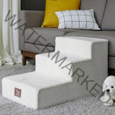 쁘리엘르 비기닝 레더 강아지 계단커버, 그레이