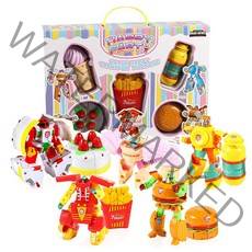 푸드변신로봇 5종 세트, 혼합색상